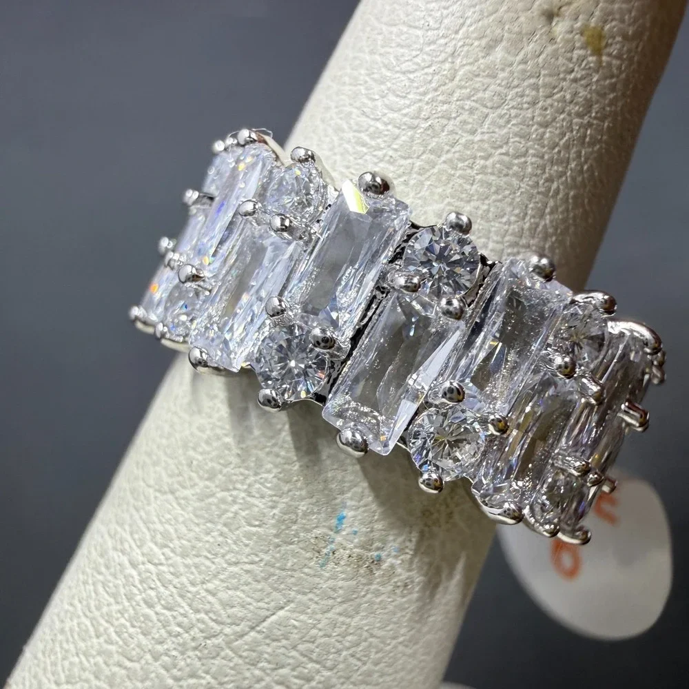 Bomb Party Styling Sparkle Size 6 Ring Diamond CZ RBP6651 Rhodium
